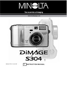 Minolta Dimage S 304 manual. Camera Instructions.